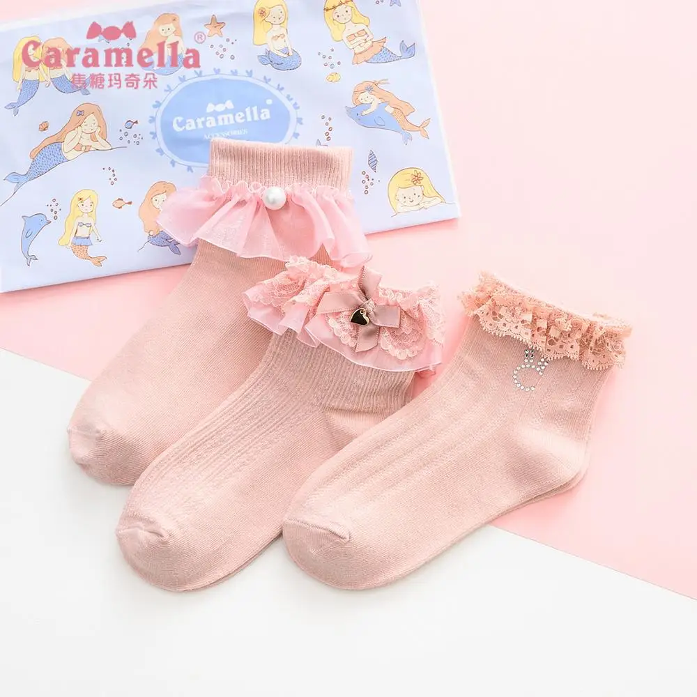 

high quality kids socks lace pink hot teen girls socks, Custom color