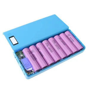 Portable 8x18650 Battery Power Bank Case USB Ports
