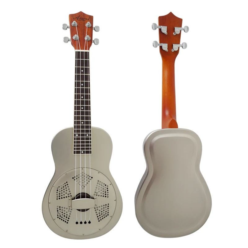 

Aiersi brand Metal Body 24 Inch Concert Resonator Ukelele Resphonic Ukulele, Brass