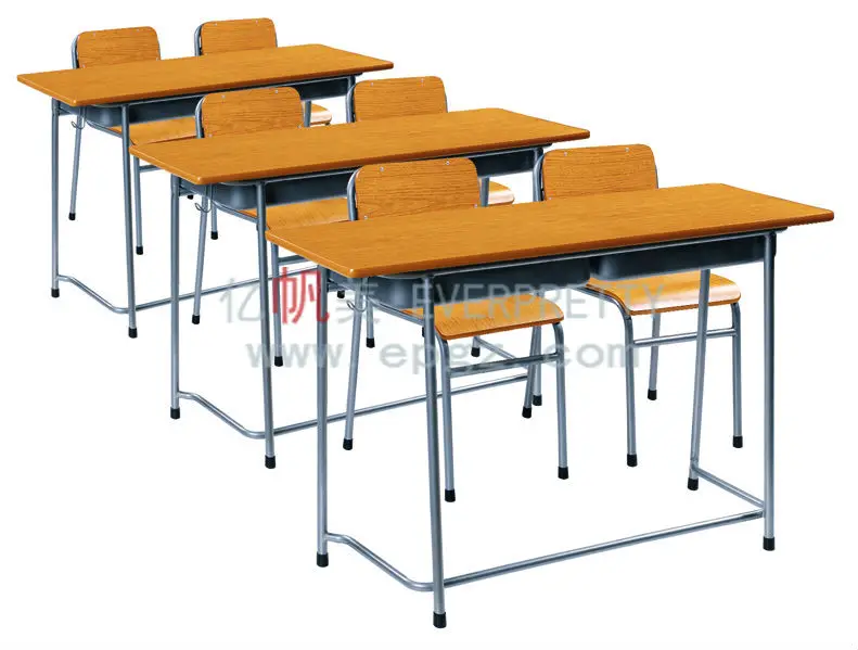 Cheap Price 3 Seat Desk And Chair 3 Student Bench School Desk And