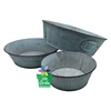 Wholesale cheap galvanized gardening decorative plant garden planters and pots indoor with ribbed