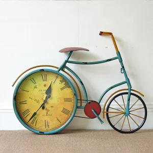 Image of Large Nostalgic Wrought Iron Bicycle Floor Clock