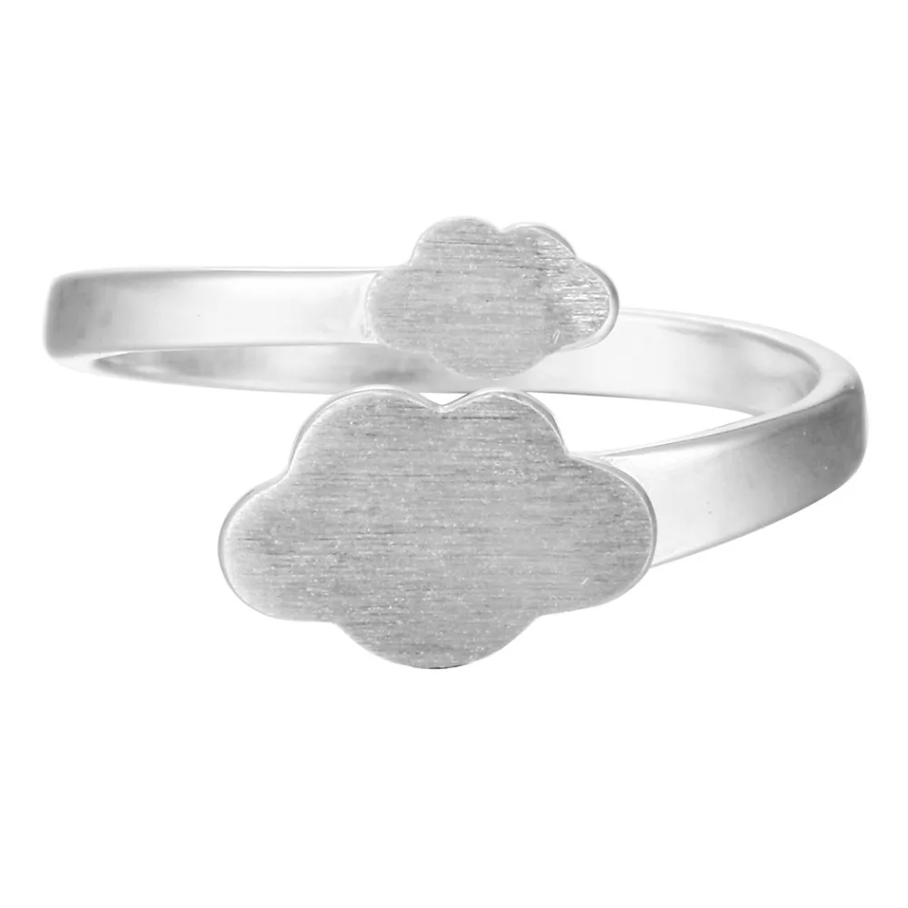 

Lovely Double Clouds Open Finger Ring 925 Sterling Silver Christmas Party Gift for Women, Gold plating;silver