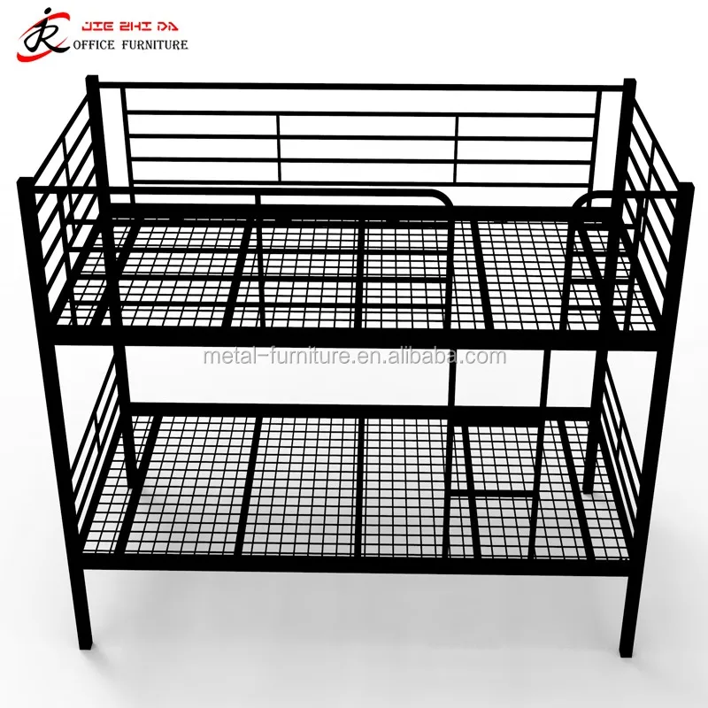 Heavy Duty Steel Metal Black Bunk Bed Used Durable Metal Bunk Bed Hotel
