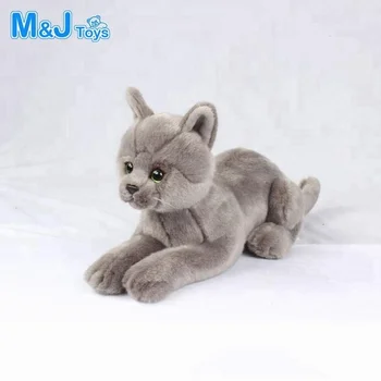 grey stuffed cat