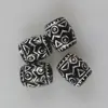 Antique Silver Black Plated Large Hole Pattern Barrel Beads For Jewelry Making