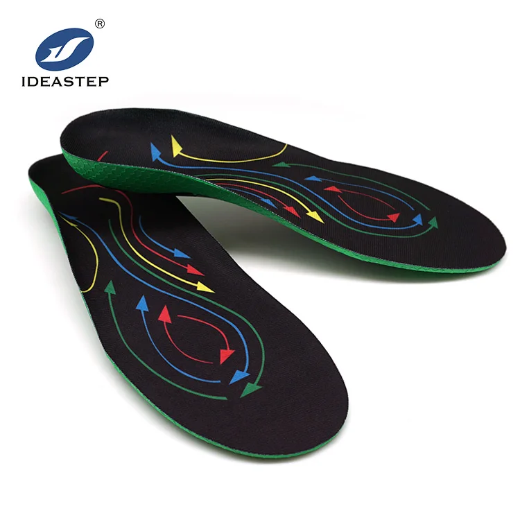 

IDEASTEP Good Shock Absorption Sport Insole with built-up arch and shaped heel to reduce pronation shoes insoles MANUFACTURER, Beige and red and green