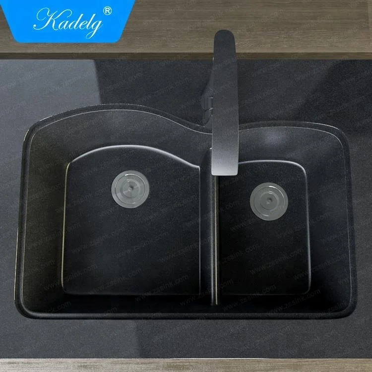 32 Inch Dual Mount Black Granite Composite Sinks