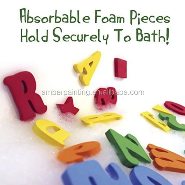 Educatioanl letter number tub town foam bath toys with bath toy organizer