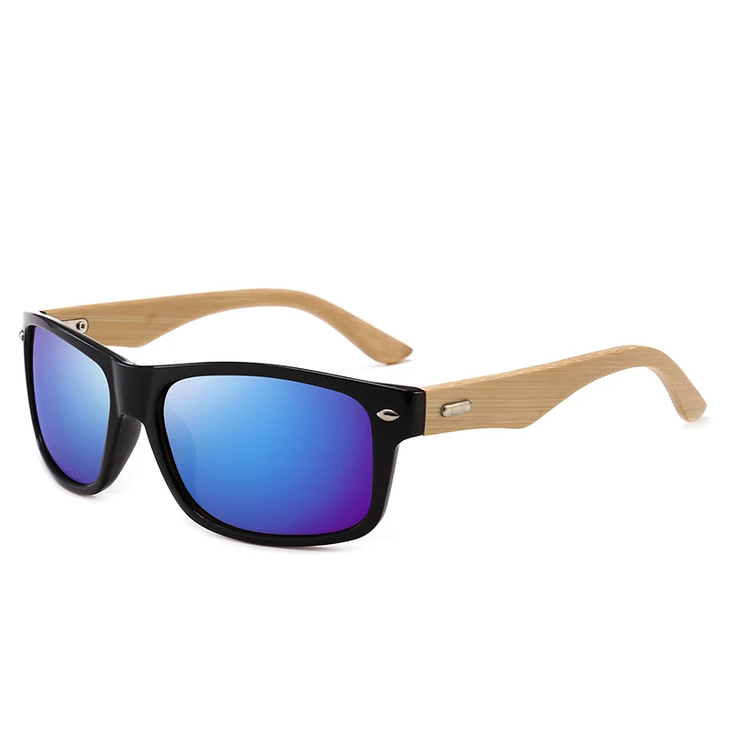 

2019 Handmade Wood square Bamboo UV400 sunglasses women men Mirror Retro Sun Glasses, Custom colors