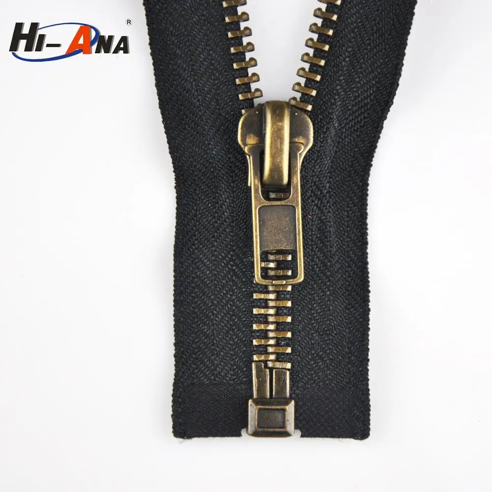 No 8 Antique Brass Metal Zipper