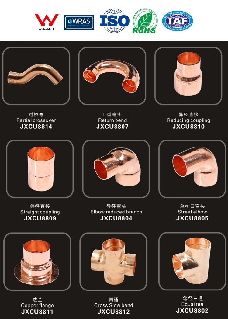 15mm 1/2 Inch Copper 90 Degree Elbow Refrigeration Plumbing Tube Pipe