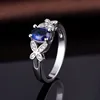 high insulation blue sapphire silver ring