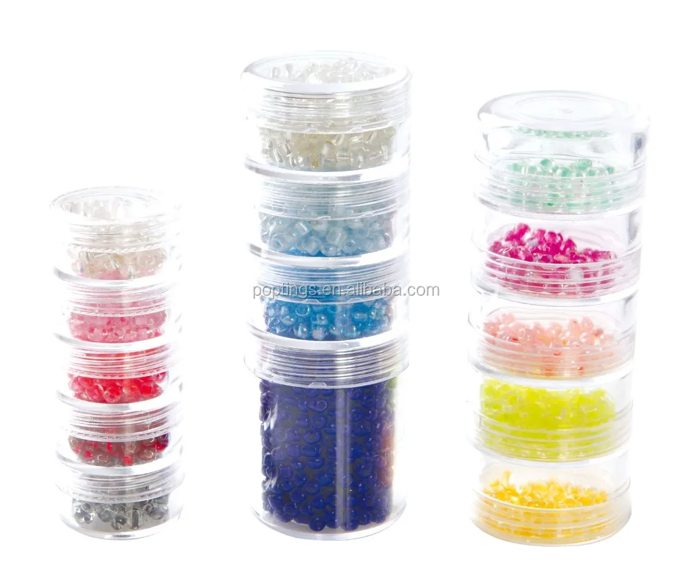 Poptings Clear Acrylic Bead Storage Container Bx003 Bead Stackable