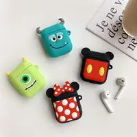 

For Airpods Case Cover Cute Favorite Cartoon Pattern with Keychain