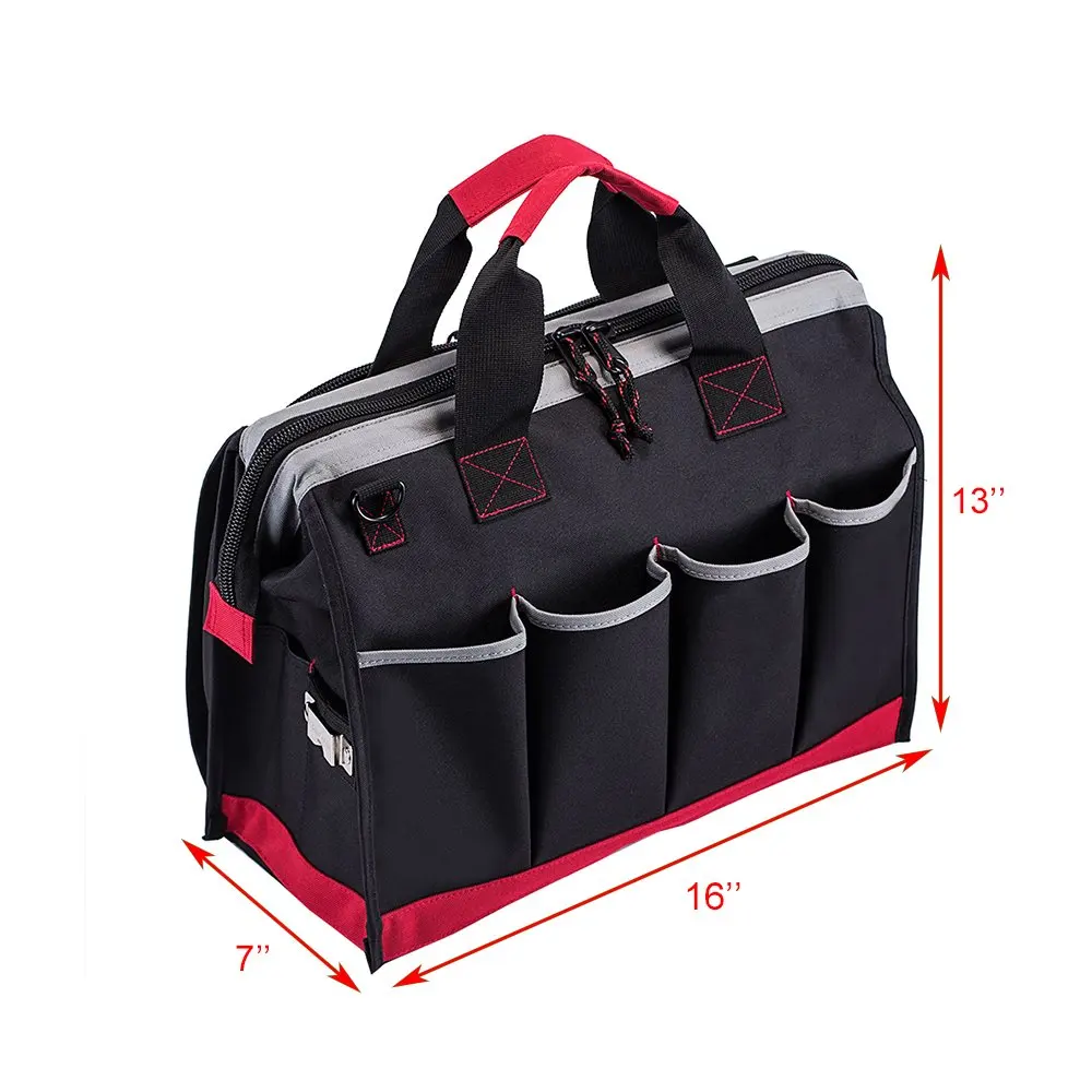 
Wide Mouth Tool Storage Bag Tool Bag with Adjustable Shoulder Strap 