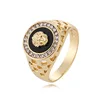 Unique Medusa Head Man Ring Party Jewelry Steam Punk Gold Ring CZ Animal Lion Head Rings
