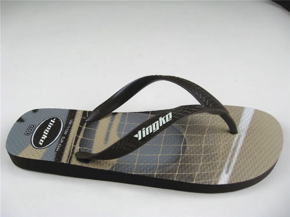 Fashion custom printing summer beach rubber slipper flip flops for men