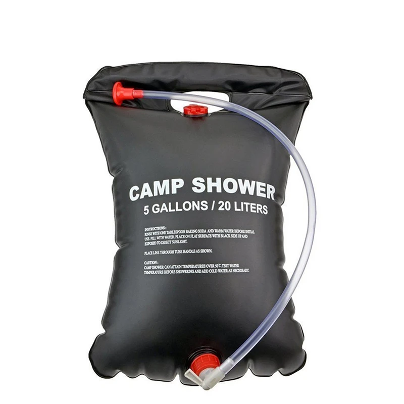 

20L 40L Outdoor Emergency Bath Bag Portable PVC Solar Camping Shower, Black