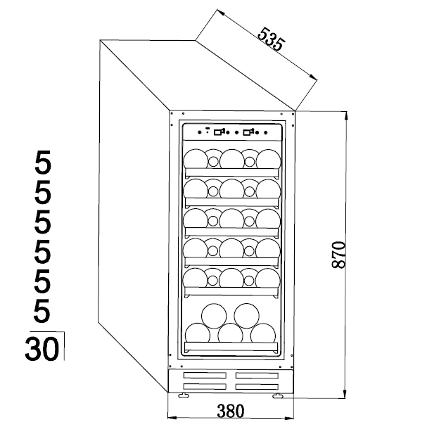 30 Bottles Slim Wine Cooler Refrigerator Cellar Fridge Buy Wine