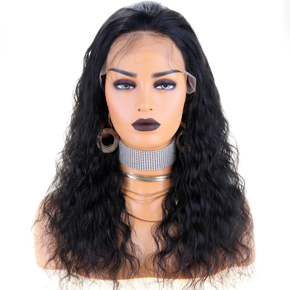 

Clearance 10A Brazilian Remy Human Hair Off Black Deep Body Wave Glueless Full Lace Human Hair Wigs