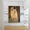 The Kiss by Gustav Klimt Famous Oil Paintings Reproductions Gallery Wrapped Modern Giclee Canvas Prints Artwork Pictures