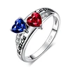 JewelryPalace Vintage Intertwined Engraved Peace Hope 0.6ct Created Ruby Sapphire Ring 925 Sterling Silver