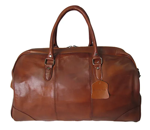 

High Quality Genuine Leather Duffle bag Sports Travel Bag, Brown
