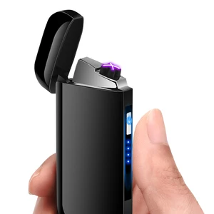 MLT158 2018 New production LED power display dual arc USB Lighters rechargeable X Plasma windproof cigarette lighter