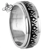8MM Stainless Steel Flame Spinner Wedding Band