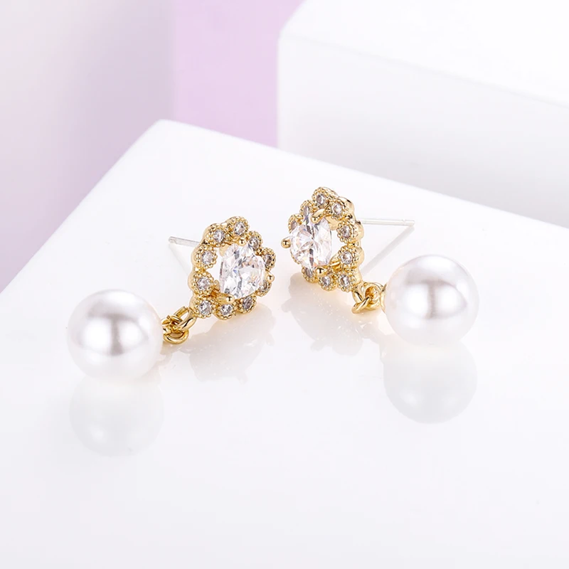 

Lateefah 2019 Fashion Inlay Earrings Alloy Earrings Pearl Drop For Women Jewelry