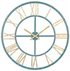 Retro Antique Distressed style Vintage decorative large metal skeleton clock