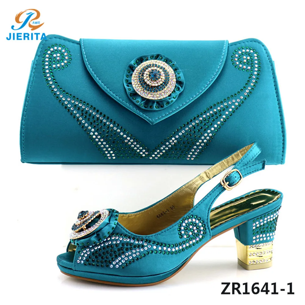 

ZR1641-1 JIERITA Gorgeous expensive sandals high heel plus diamond dance shoes Italian shoe bag matching