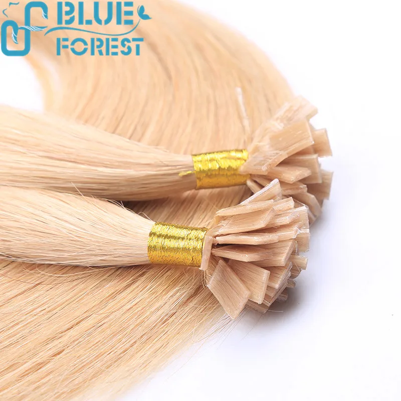 
peruvian virgin hair top quality 100% remy human hair flat tip keratin hair extension 