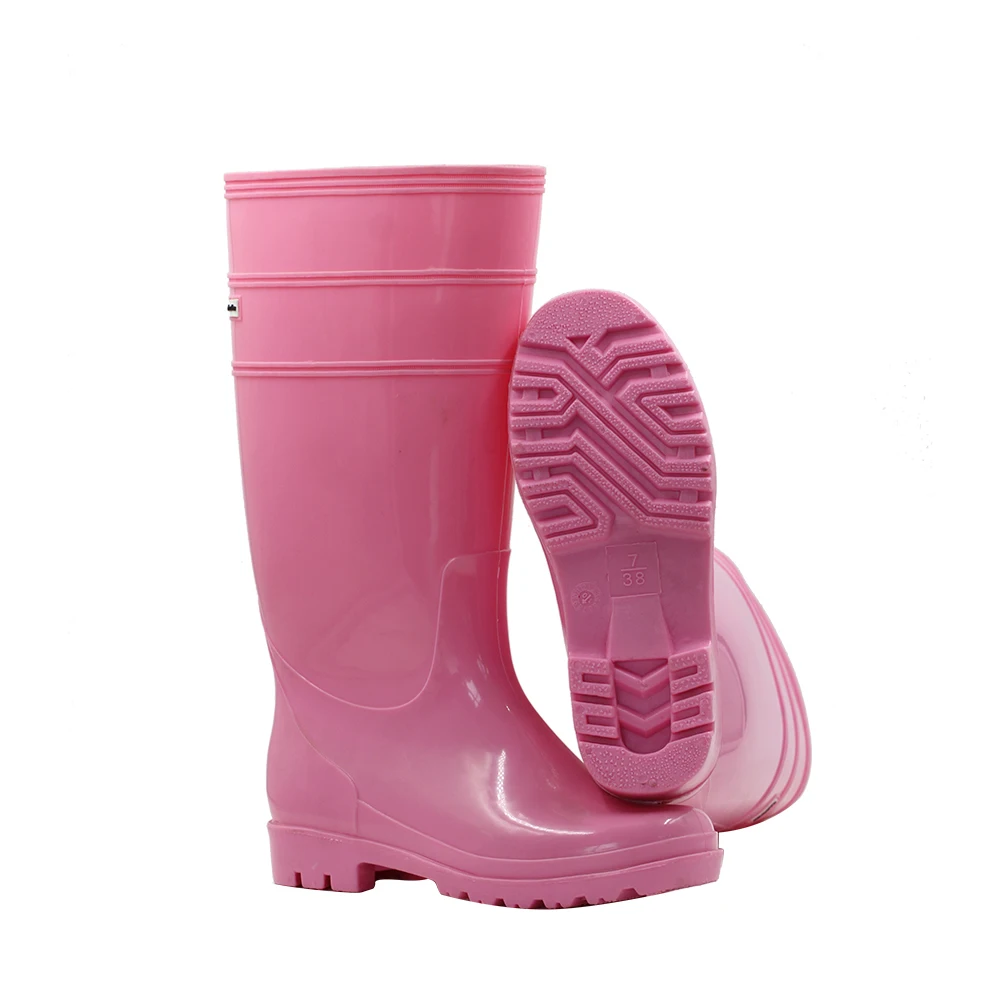 

Pink pvc safety waterproof work fishing boots rain boots, Any color