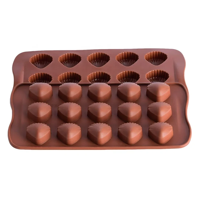 

15 Cups Baking Cake Molds Silicone Candy Mold Shell Shaped Chocolate Mold