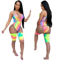 

Wholesale Woman Rompers Deep V Sleeveless Halter Print Jumpsuits Sexy Jumpsuit For Woman B-S3594SN