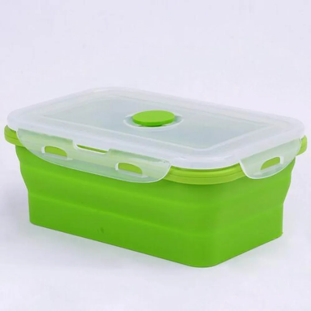 Sea And Sky Outdoor travel silicone folding and telescopic Airtight picnic Fresh lunch box