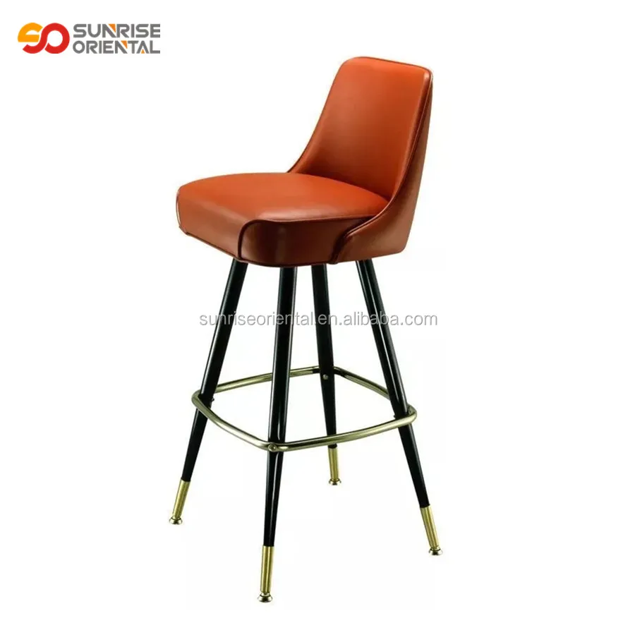 Unique Yellow Leather Bar Stool With Oak Wood Legs Bar Stools Buy