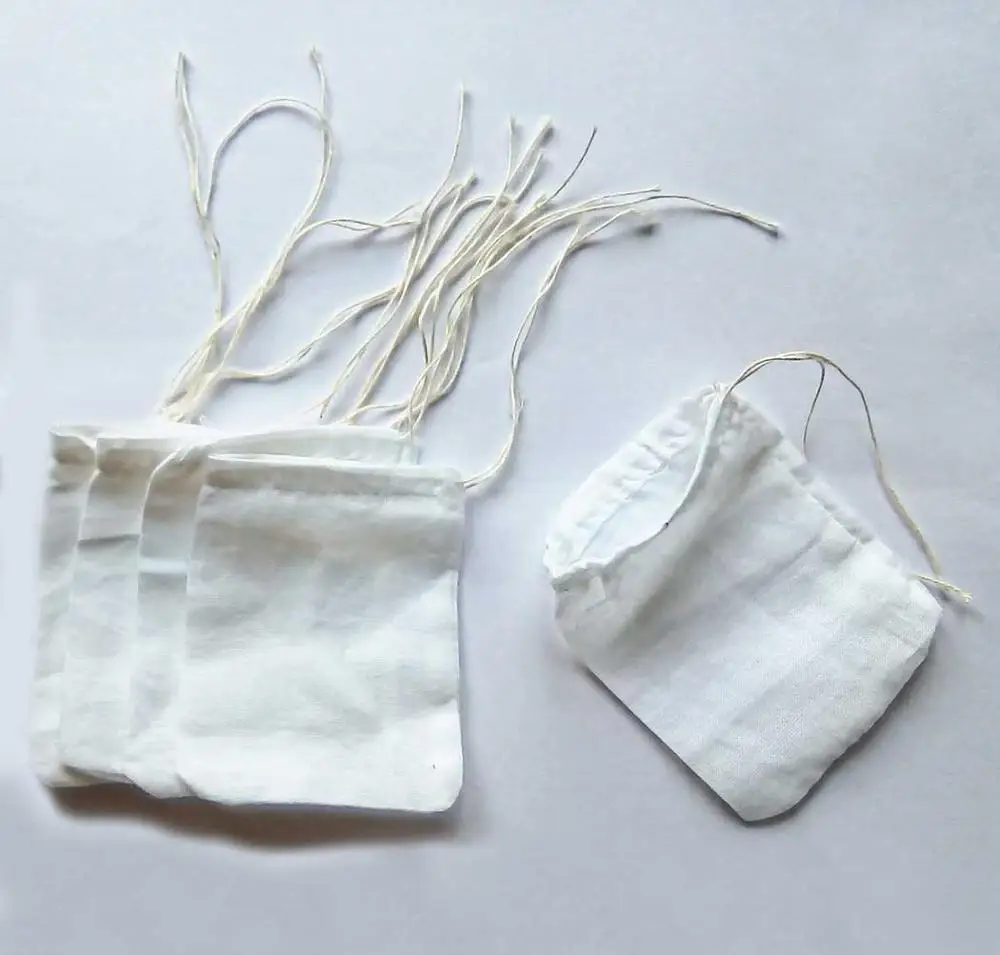 
Unbleached Reusable Loose Tea Cotton Tea Bags 