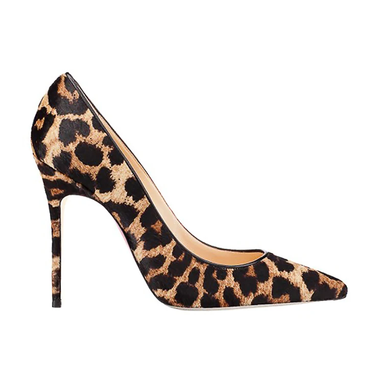 leopard pointed toe heels