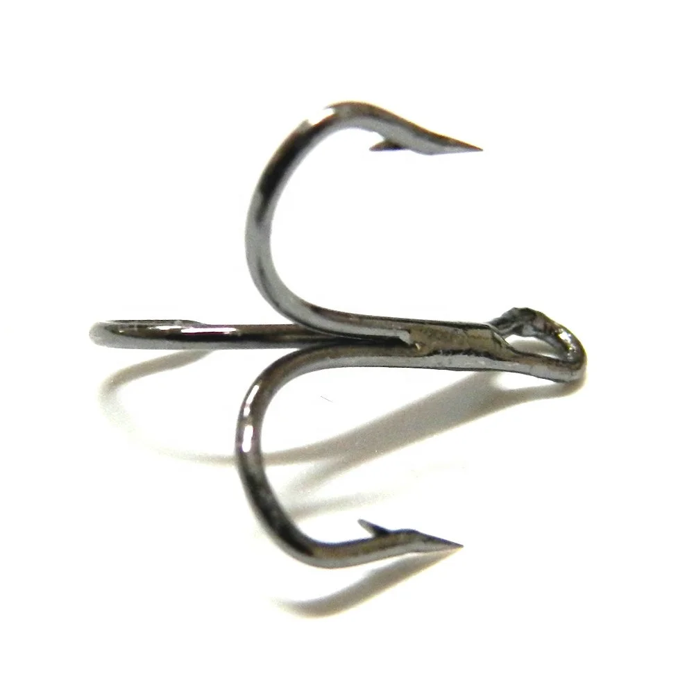 

Hengjia carbon steel treble fish hooks 8# triple lure fishing hooks, Blank