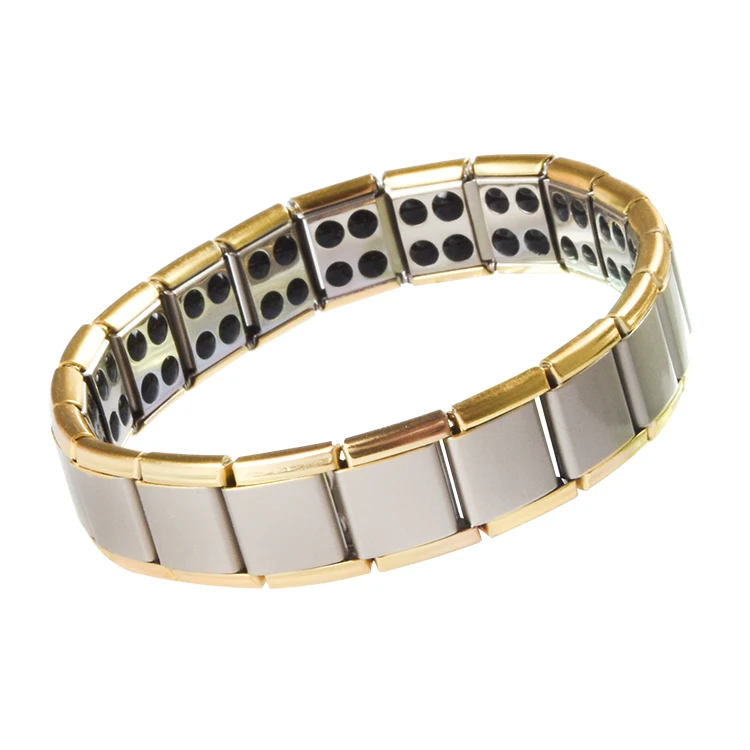 

Fashion Health Gold-Plated Jewelry Germanium Elastic Stainless Steel Bracelet