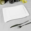 plate rectangle wave shape dessert hotel tableware for dinner