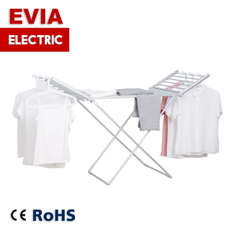 

EVIA Balcony aluminium portable folding dryer cloth hanger stand foldable electric heated clothes drying rack for laundry