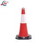 factory price 750mm reflective orange plastic body rubber traffic cone with ring