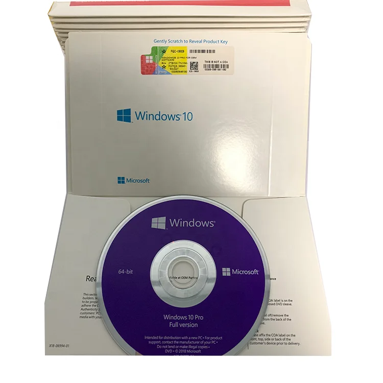 

Microsoft Windows 10 Professional 64Bit English version OEM full package Hot sale windows 10 pro key DVD PCK software download