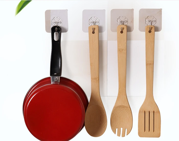 

High Quality Seamless Adhesive Hook Waterproof Transparent Strong Kitchen Wall Hanger, As the picture