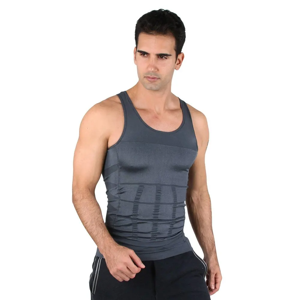 

TV Product Slimming And Lift Men Body Shaper Vest, Black, white