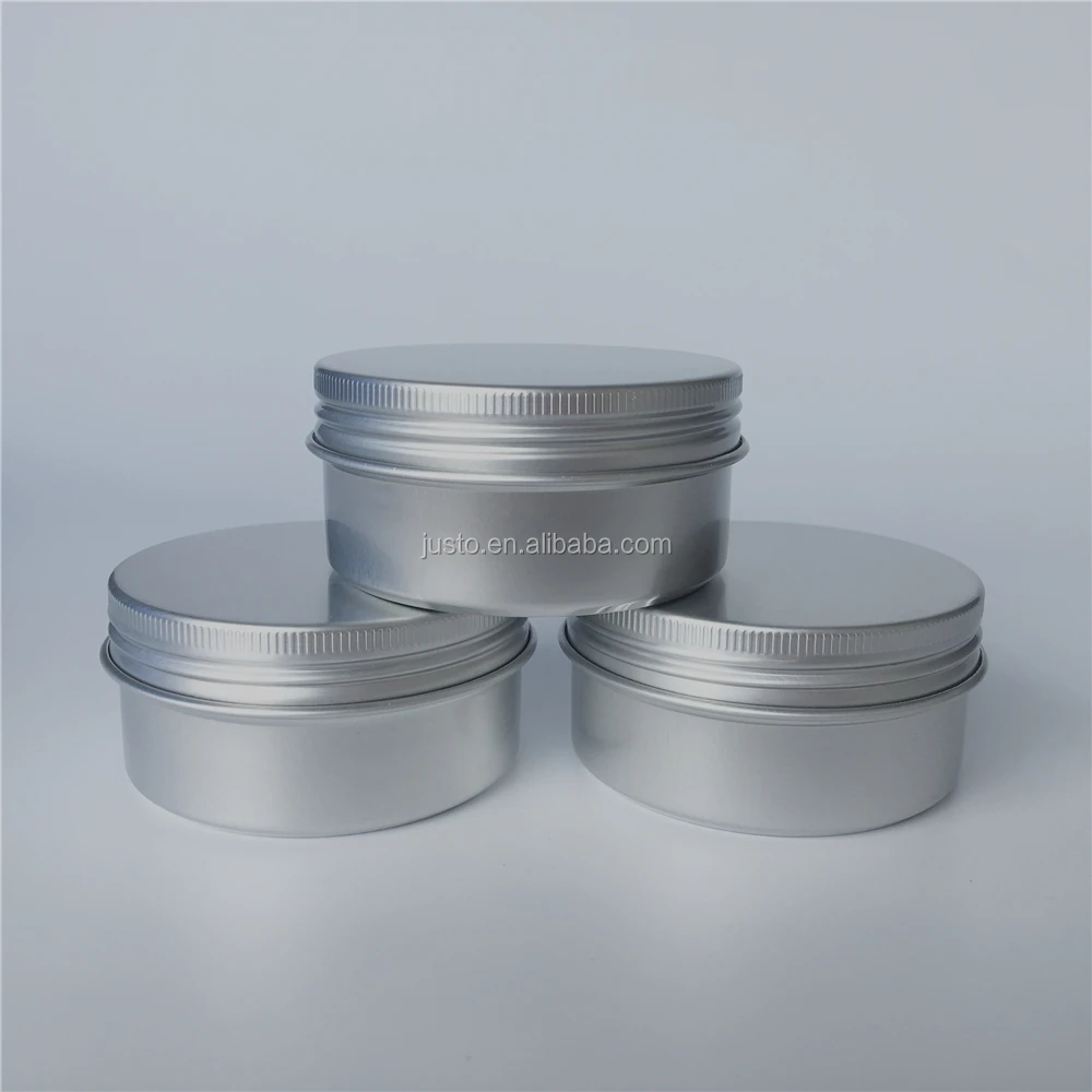 80ml Aluminum Tin Jars Cosmetic Sample Metal Tins Empty Container Bulk Round Pot Screw Cap Lid 4456